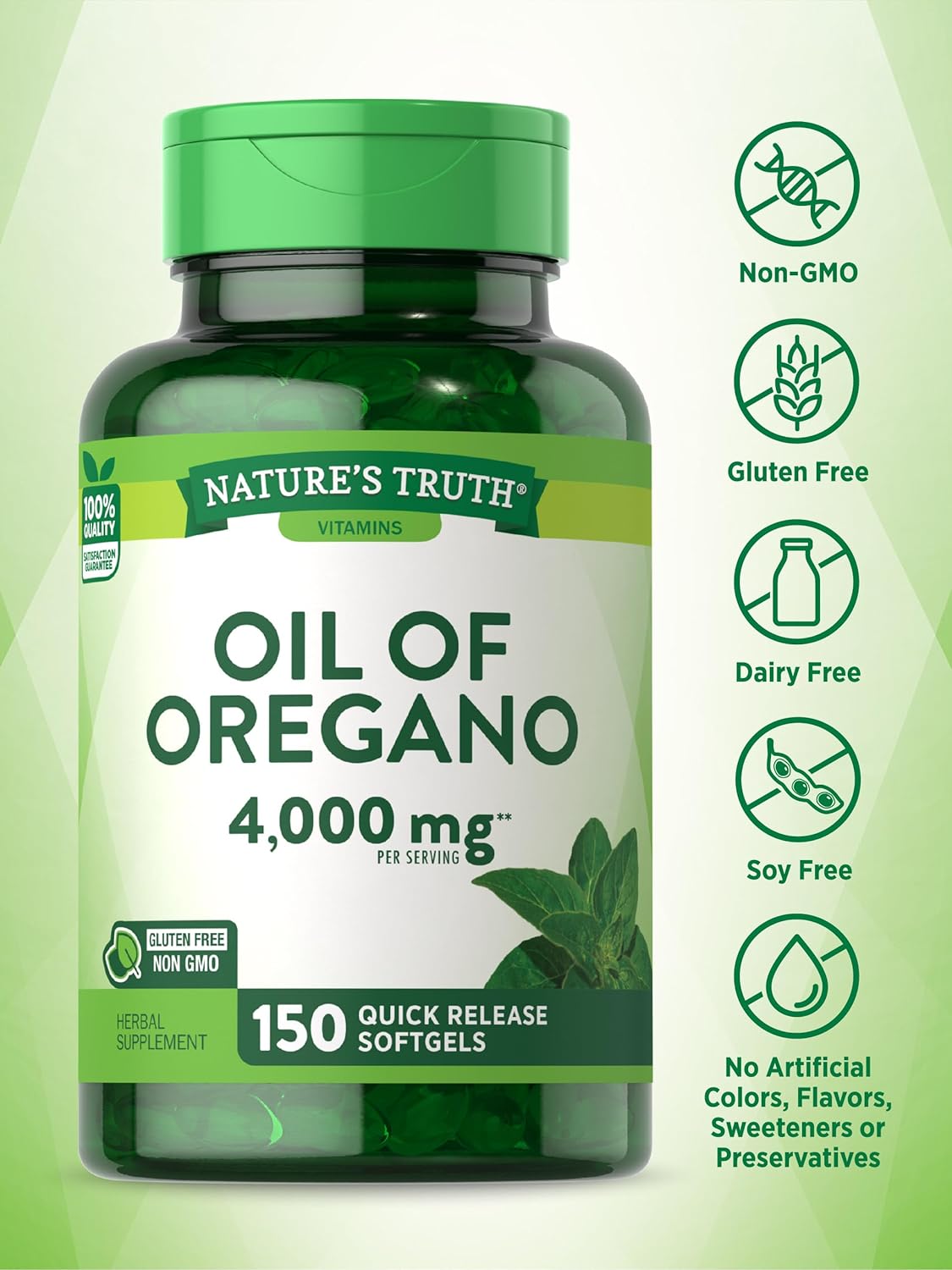 Cápsulas de Orégano 4000 mg  Sin OGM & Sin Gluten