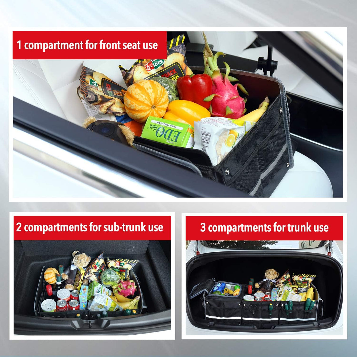 Organizador de maletero impermeable con enfriador, plegable