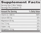 Tabletas de suplemento de calcio y vitamina D salud ósea