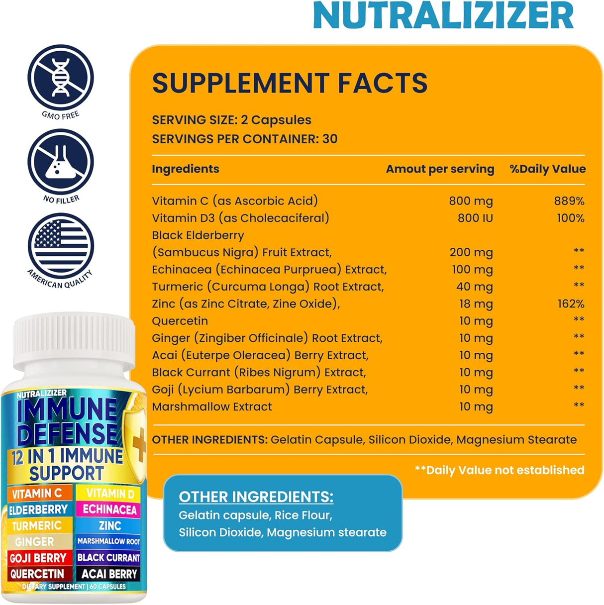 Suplemento Inmunológico Luxe Choice - 12 en 1 Vitaminas 120 Caps