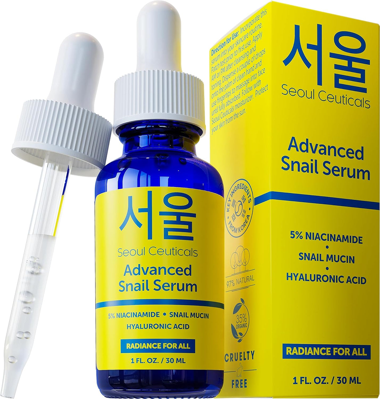 Suero Facial Antiedad Natural con Niacinamida y Baba de Caracol