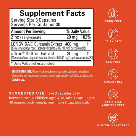 Suplementos 90 cápsulas Con extracto de flor de azafrán