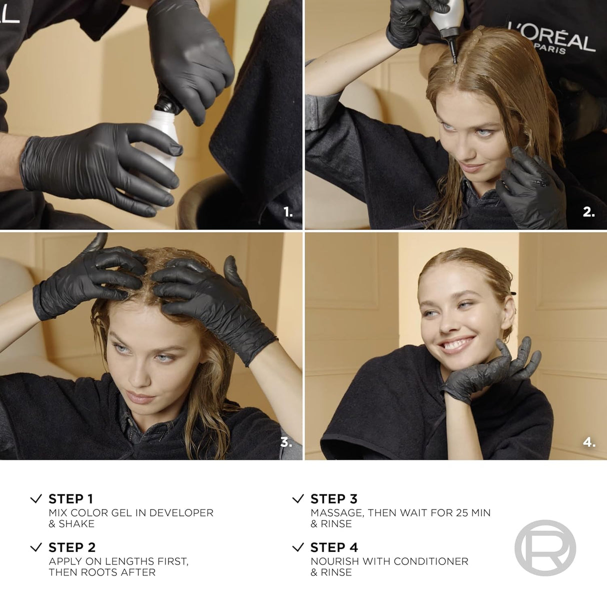 Coloración permanente para el cabello, desafía la decoloración + brillo