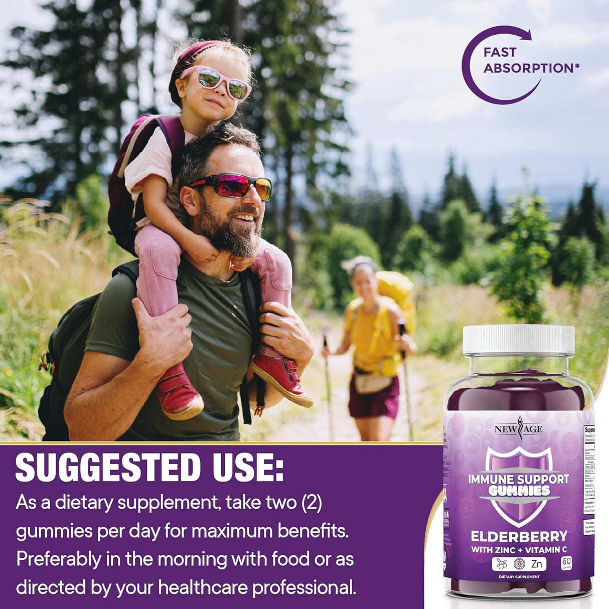 Saúco Negro con Vitamina C y Zinc Apoyo Inmune