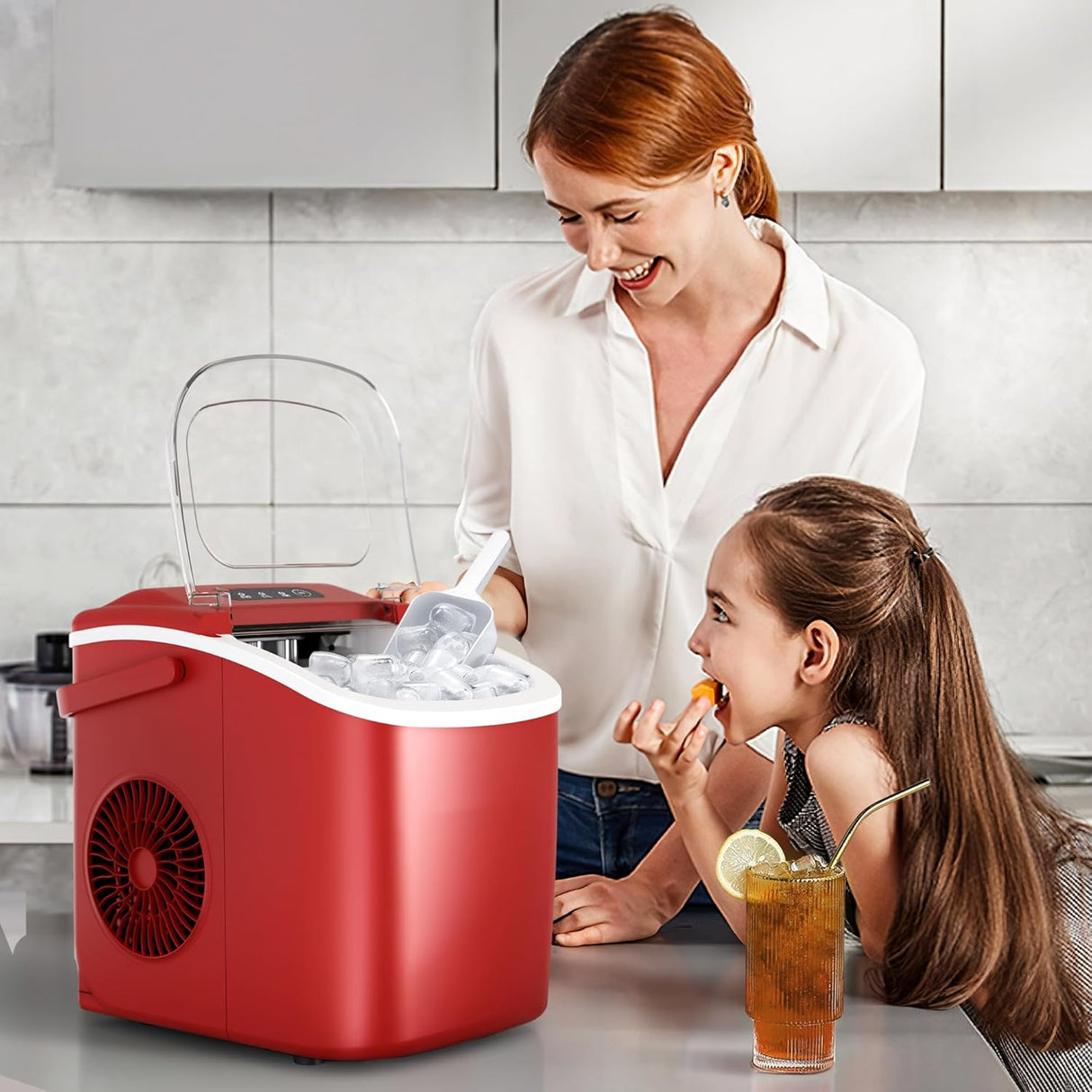 Máquina de Hielo Portátil, auto-limpiante, 26Lbs/24H, modelo 9B