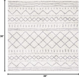 Alfombra Área Cuadrada, Diseño Marroquí, 1.6 Pulgadas, ASG741F-3SQ