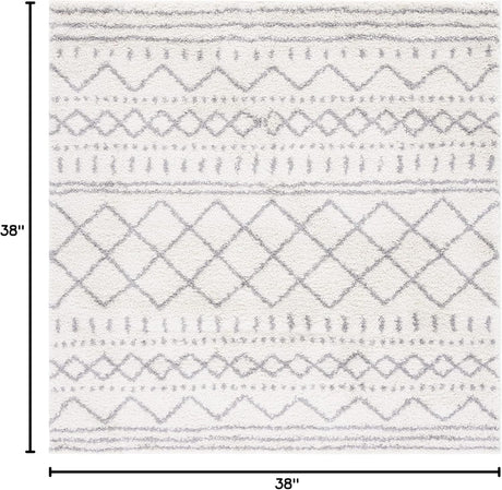 Alfombra Área Cuadrada, Diseño Marroquí, 1.6 Pulgadas, ASG741F-3SQ