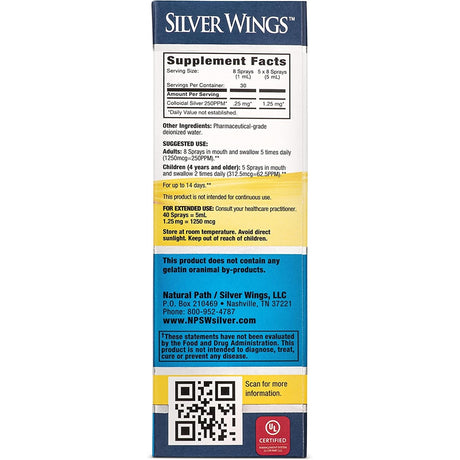 Suplemento Natural Path Silver Wings Colloidal 250ppm Spray