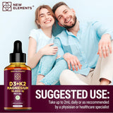 Vit D3 K2 Líquido 10000IU, Magnesio Glyc 5mg, MK7 100mcg
