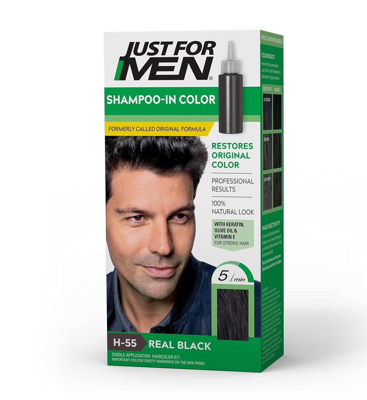 Tinte de cabello para hombre con queratina y vitamina E