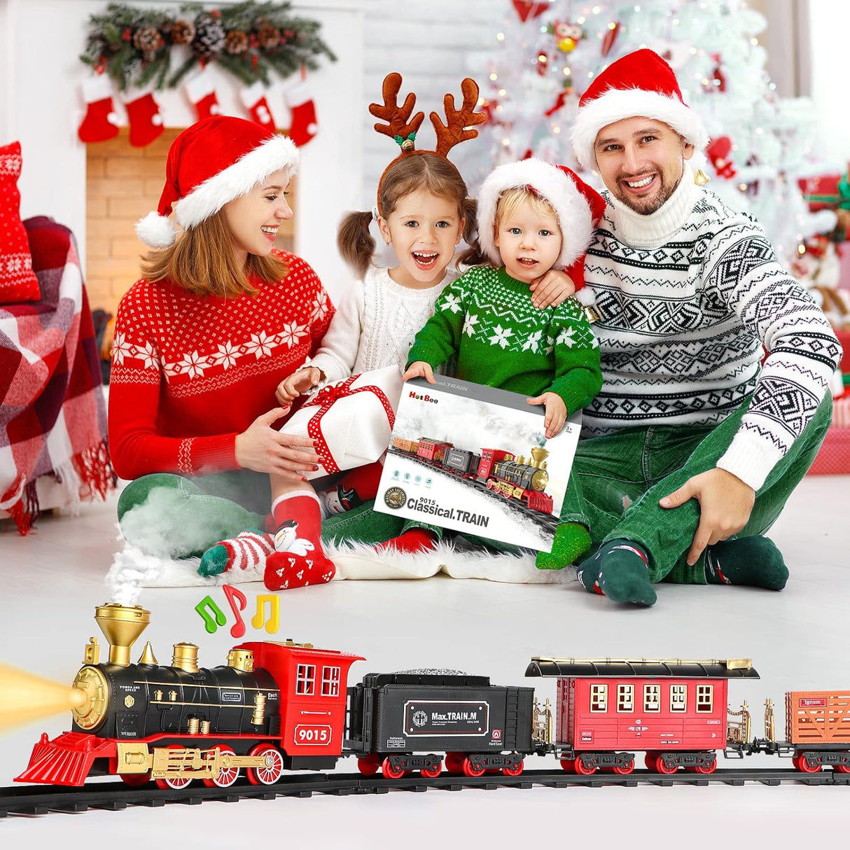tren eléctrico con humo, luces y sonido