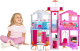 Casa de muñecas Barbie 3 pisos con elevador, accesorios y portátil
