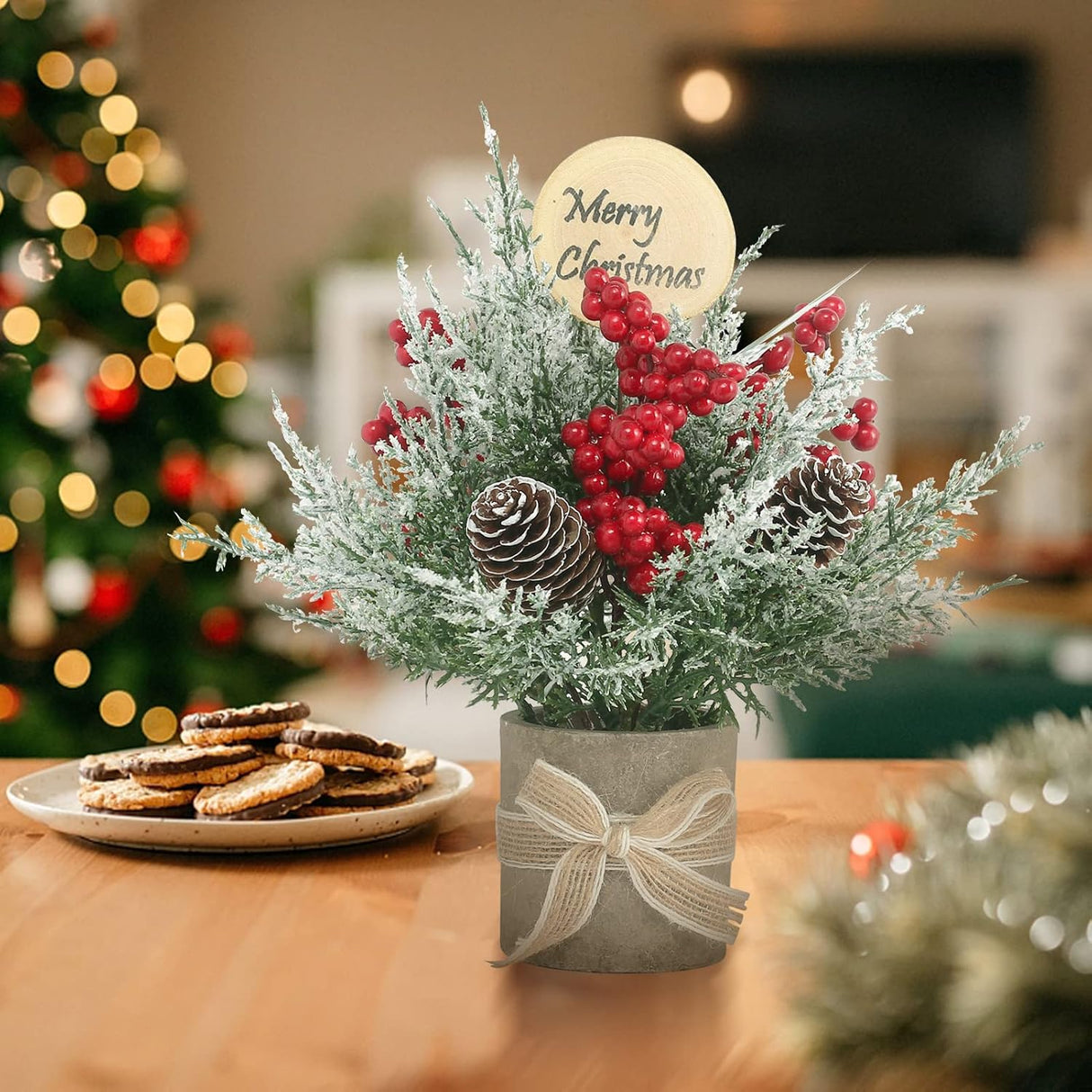 Árbol de Navidad pequeño, marca desconocida, 9 artificial, 2PCS.