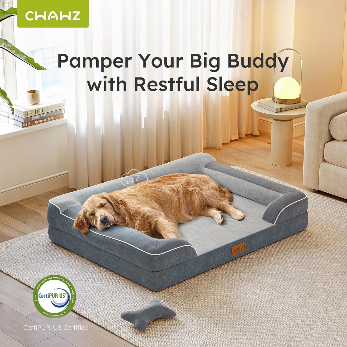 Cama ortopédica para perros grandes, con gel de enfriamiento, 36