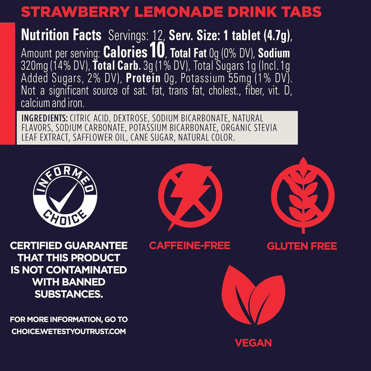 GU Hydration Tabletas Veganas, Sin Gluten, Sin Cafeína, 8 uds