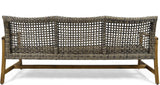 Sofá de madera y mimbre para exterior Marcia 75.50x31.00x31.50
