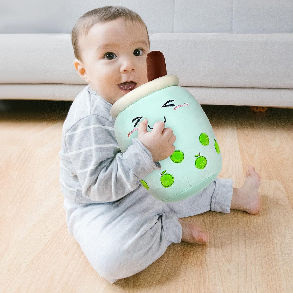 Peluche de té con leche adorable almohada de peluche
