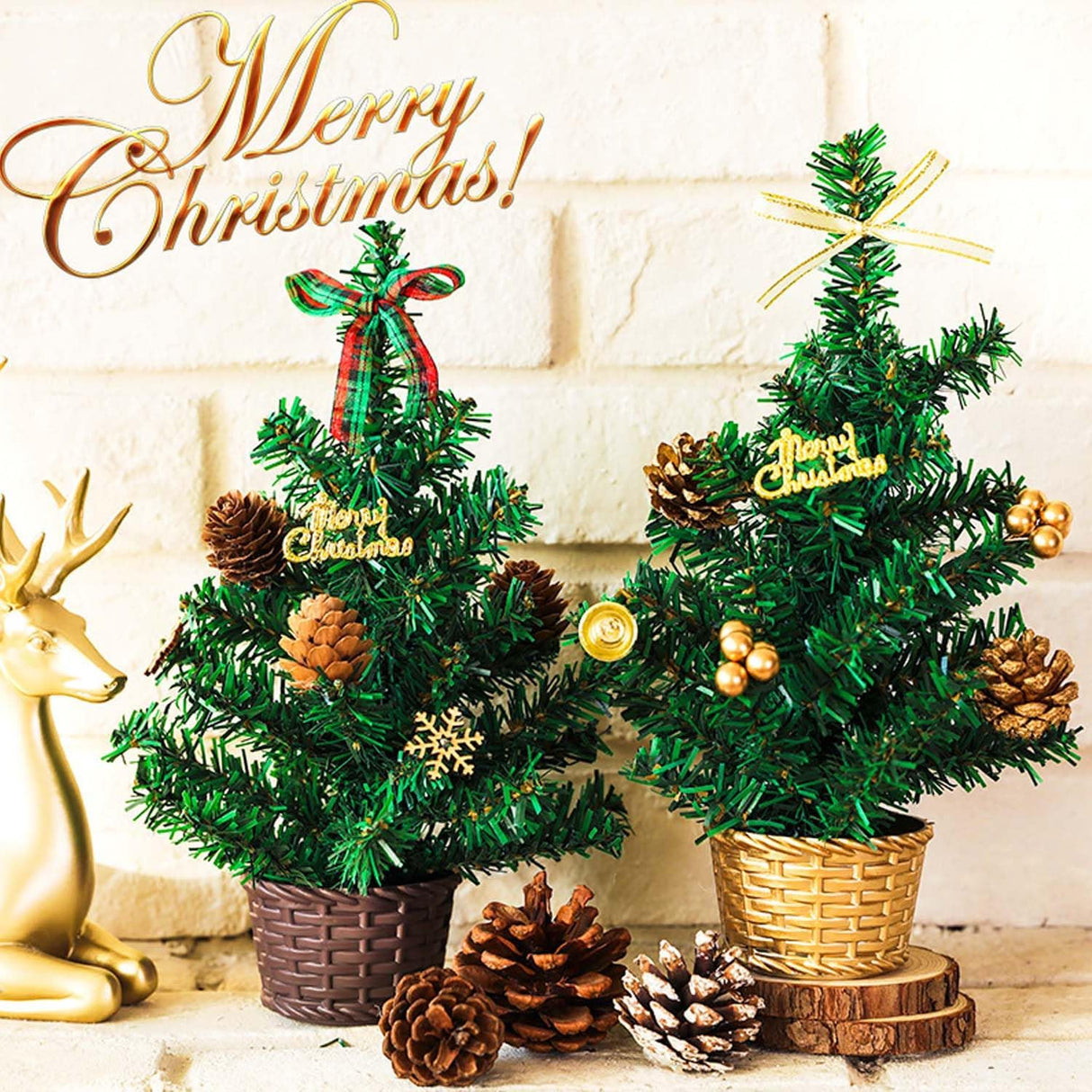 Árbol de Navidad Mini 8 Pulgadas Artificial con Nieve C00157