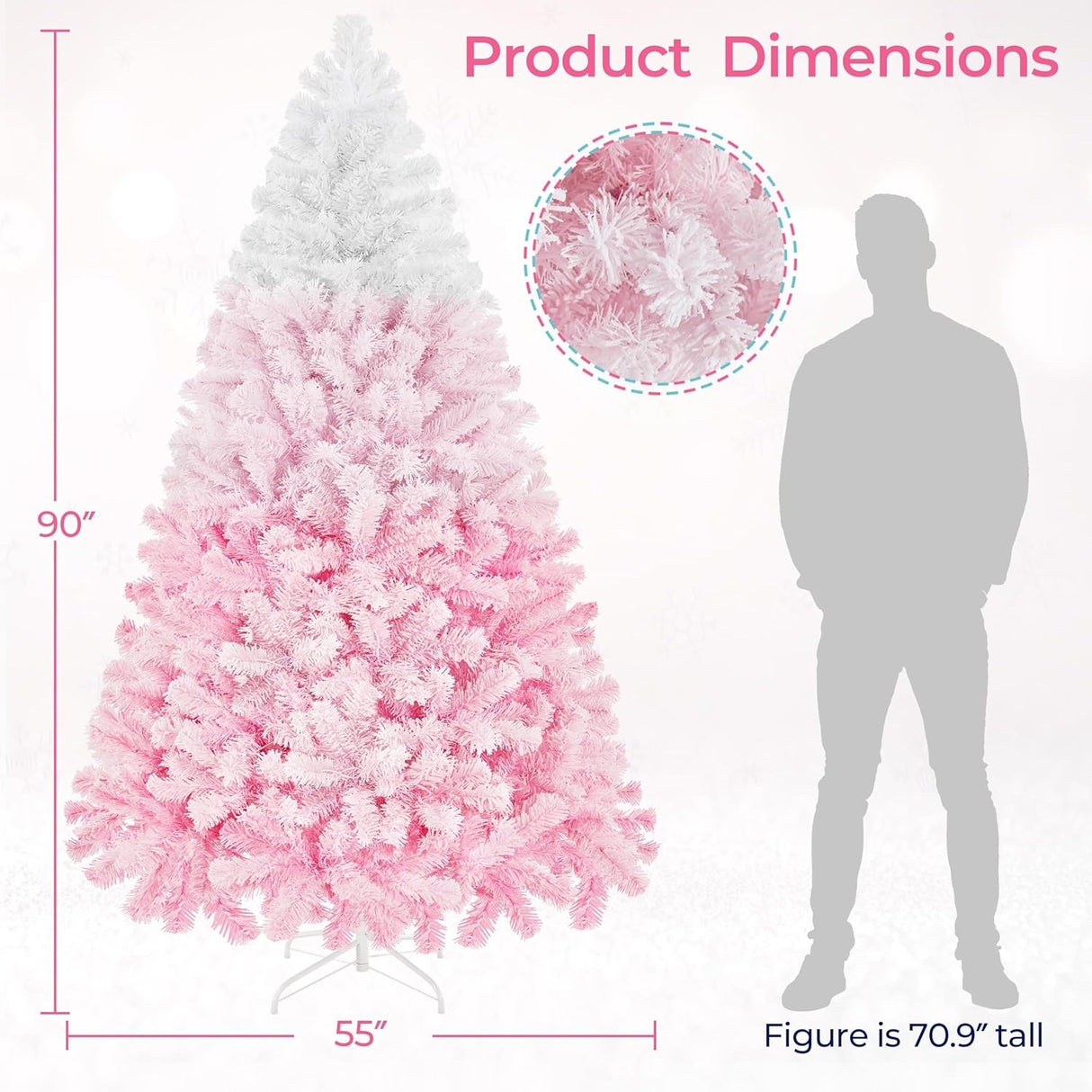 Árbol de Navidad artificial Yaheetech 7.5ft con luces blancas
