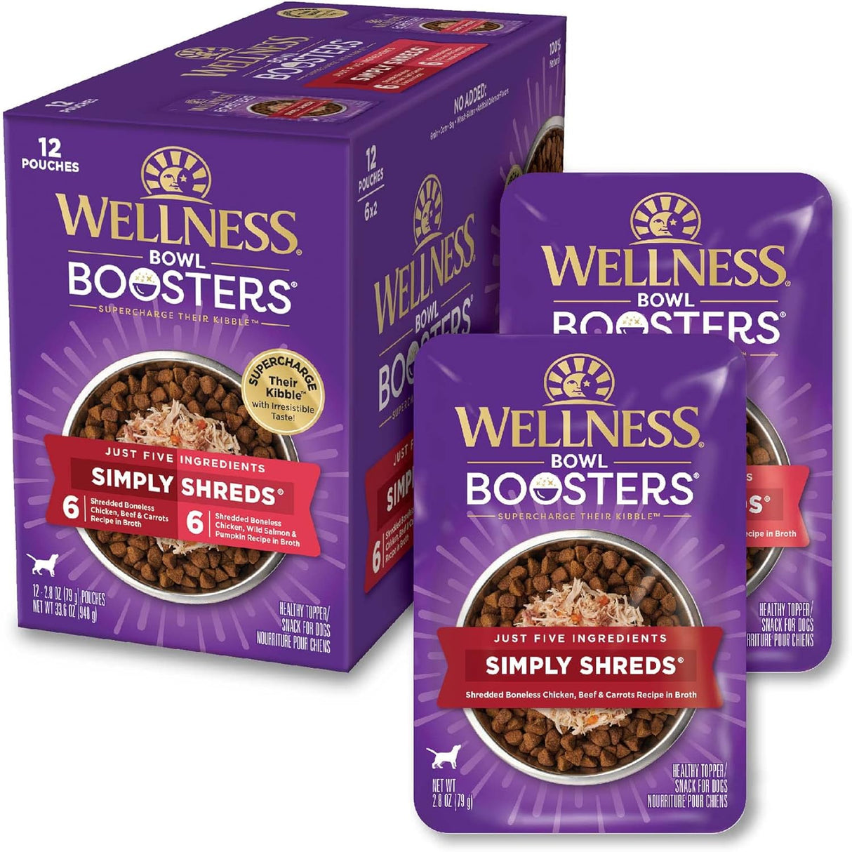 Alimento natural para mascotas Simply Shreds, alto en proteínas
