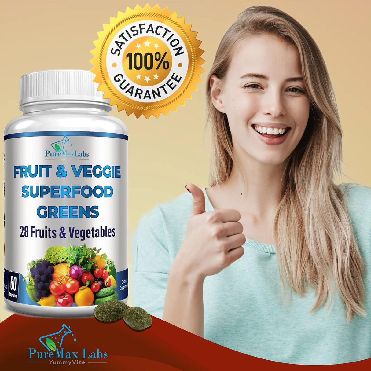 Suplementos superalimentarias  Frutas y verduras 60 tabletas