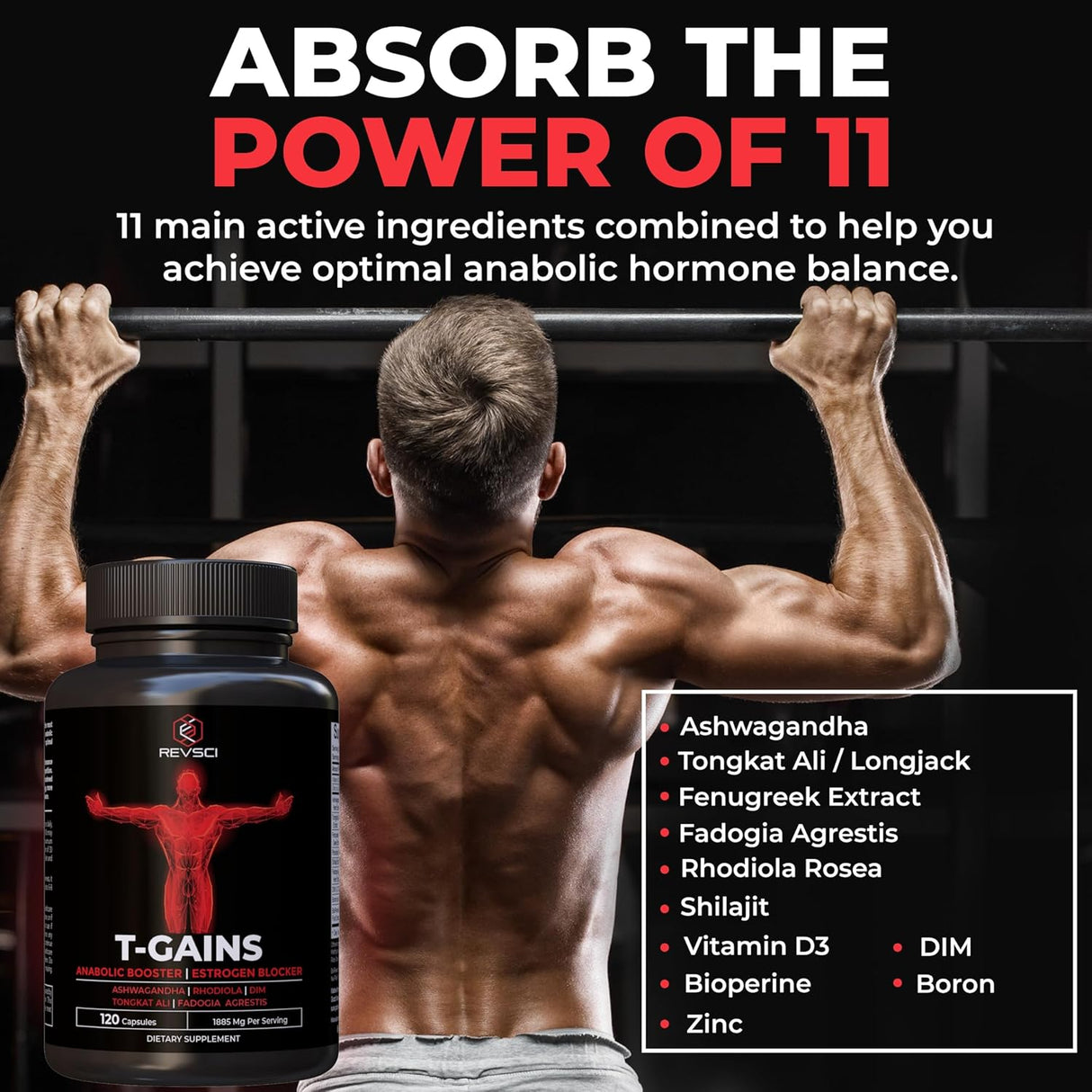 Suplemento Anabólico Total GAINS, Crecimiento Muscular 120