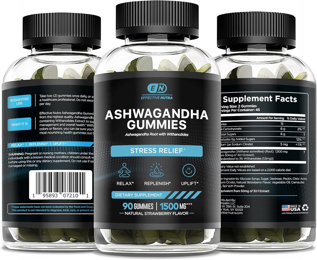 Gomitas de Ashwagandha 1500mg - Suplemento para Estrés y Sueño