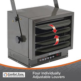 Calefactor de 7,500 vatios y 240 V con control remoto, Gris