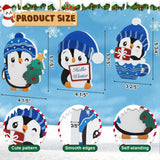 Bloques de Madera Set 3 Decoraciones Navideñas de Pingüinos