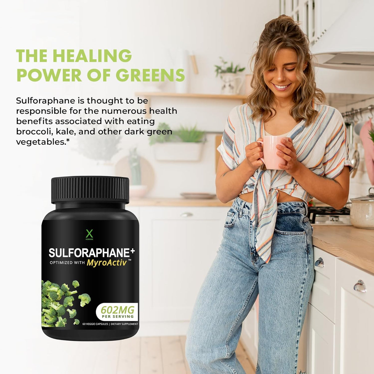 Suplemento de Sulforafano con Extracto de Brócoli y Moringa