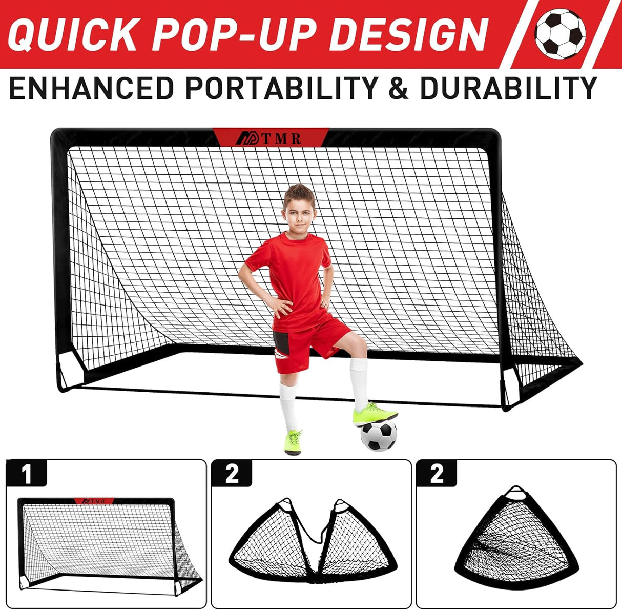 Set de Porterías de Fútbol 6x4 Pies con Accesorios para Niños