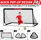 Set de Porterías de Fútbol 6x4 Pies con Accesorios para Niños