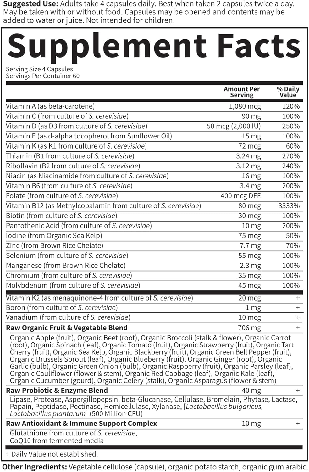 Suplemento multivitamínico para mujeres vegetariano 240 und