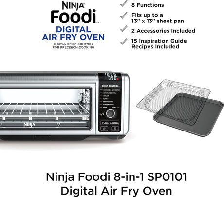 Horno de Aire Ninja SP101, 8 en 1, Capacidad Plegable
