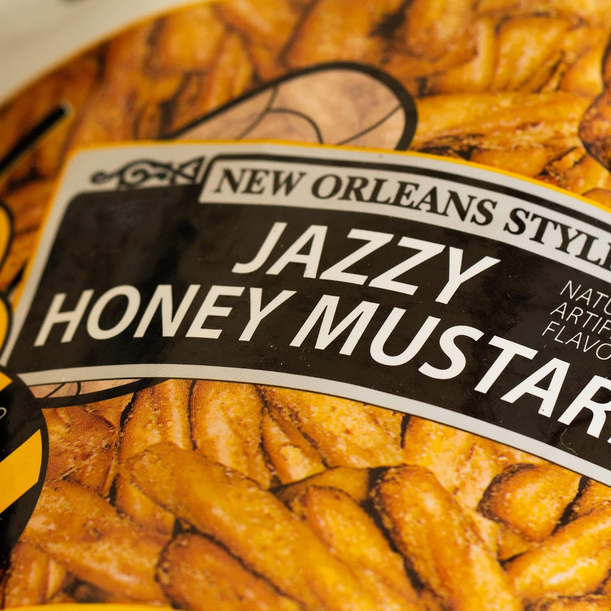 Pretzels Canela Azúcar, Mostaza Miel, Stix Jazzy Mostaza