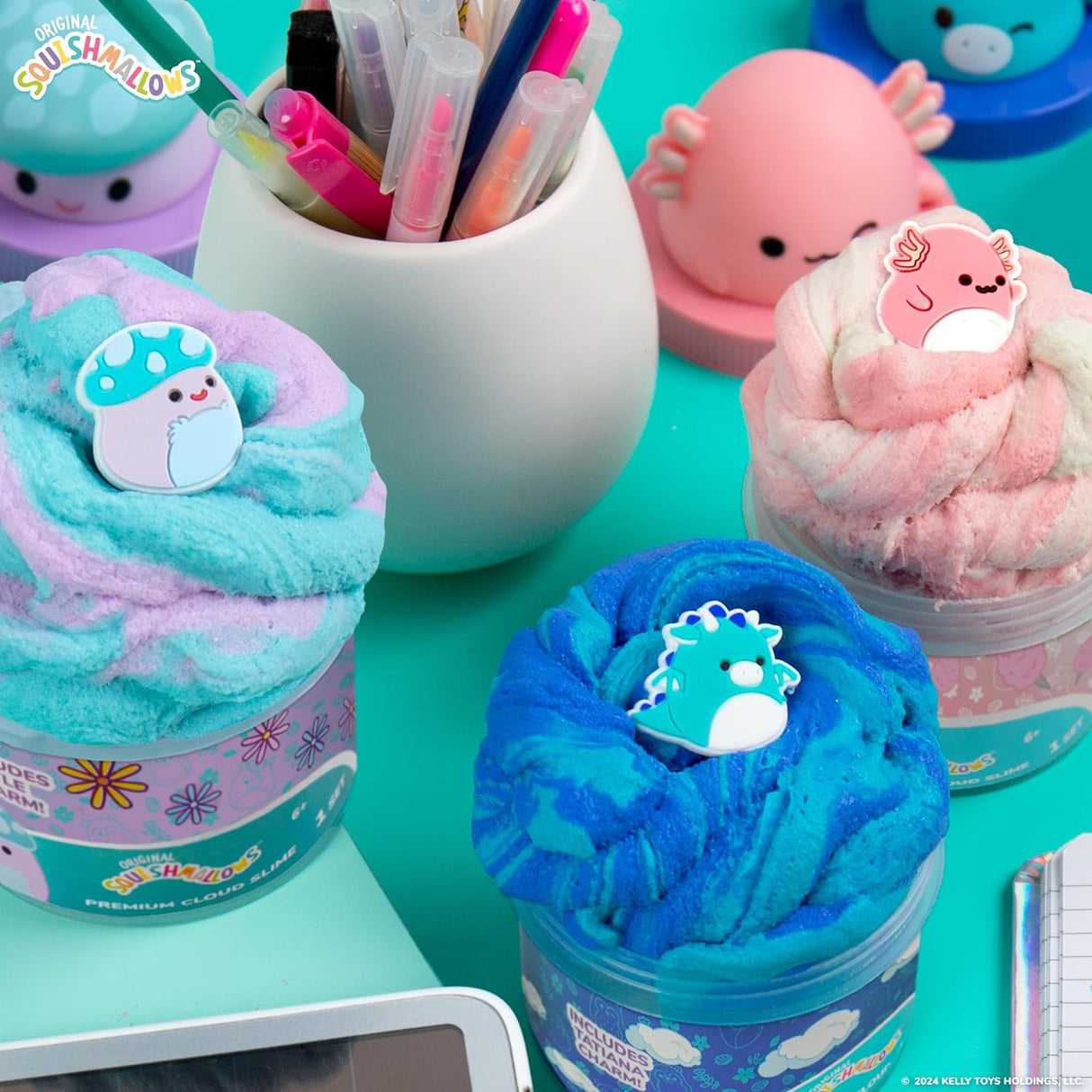 Slime Premium Nube, 4-Pack, 9 Adiciones, Juguete Suave