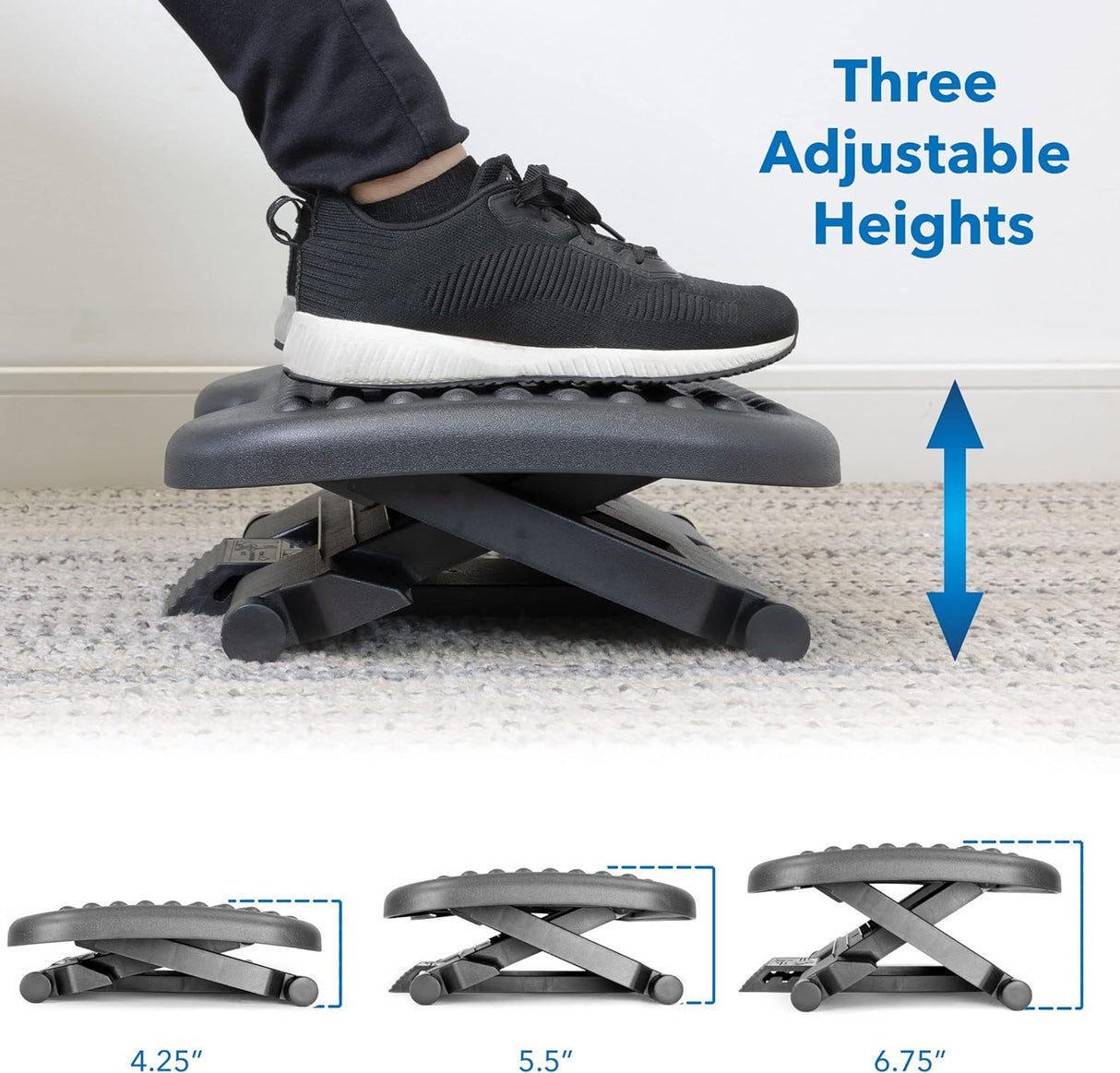 Reposapiés ergonómico para debajo del escritorio 3 niveles