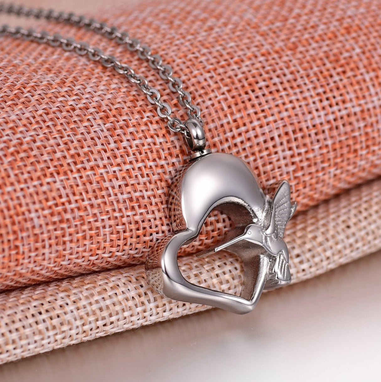 Collar de Colibri, urna de de acero inoxidable para cenizas