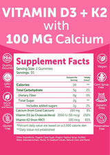 Lunakai Vitamina D3 K2 Gummies con Calcio Vegan 60ct