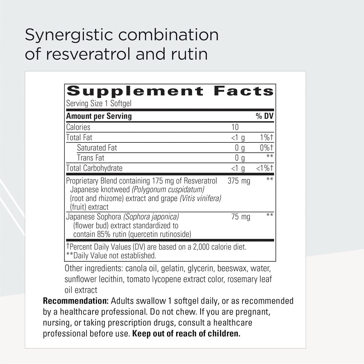 Suplemento Resveratrol Ultra HP 175 mg Soporte Cardiovascula