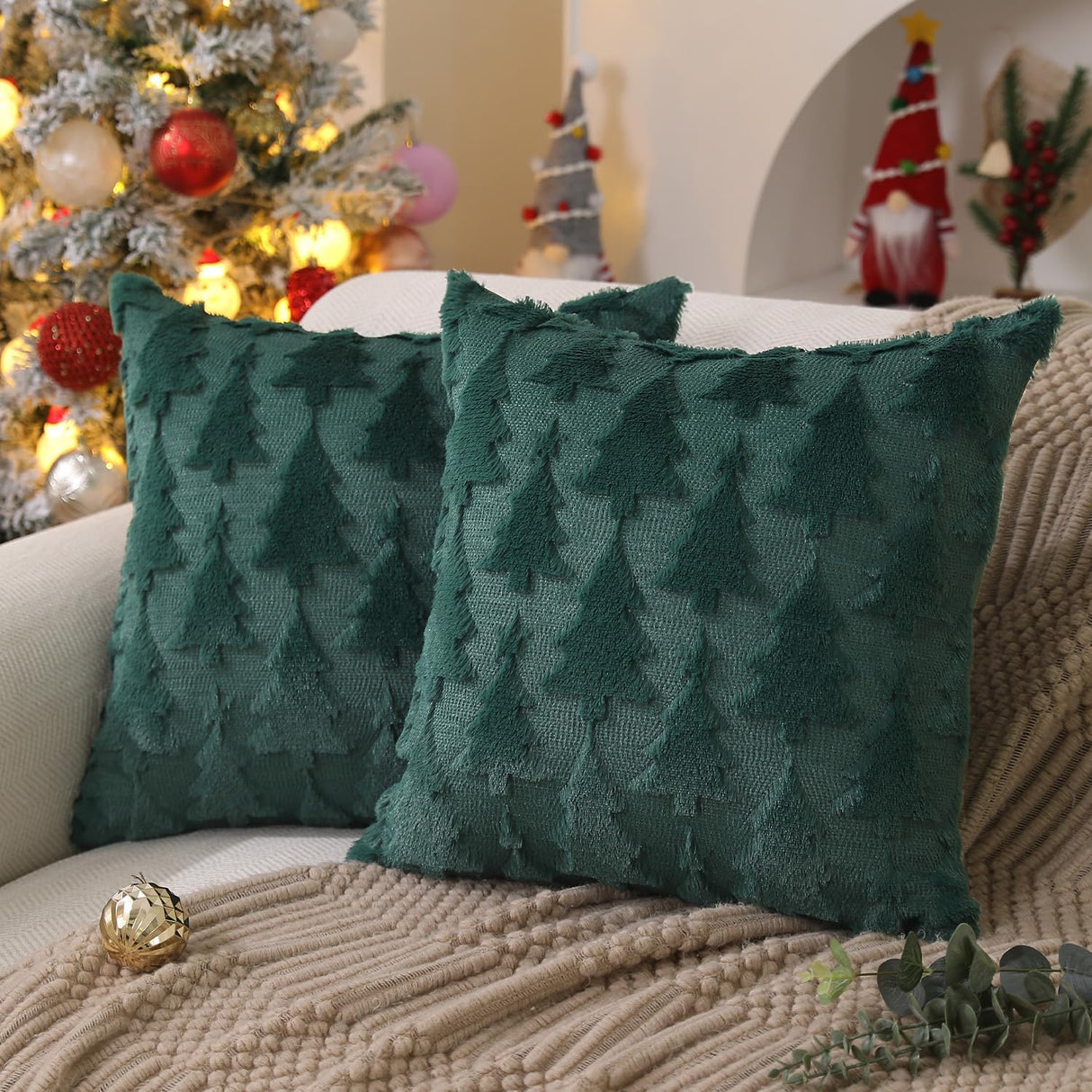Cojines navideños DFXSZ 18x18, suave pelaje falso, modelo PTK009A18