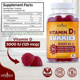 Vitamina D3 125 mcg Salud Ósea Sin Gelatina
