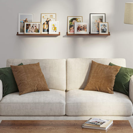 Estanterías Flotantes Wallniture Denver 24, Set de 2, Madera