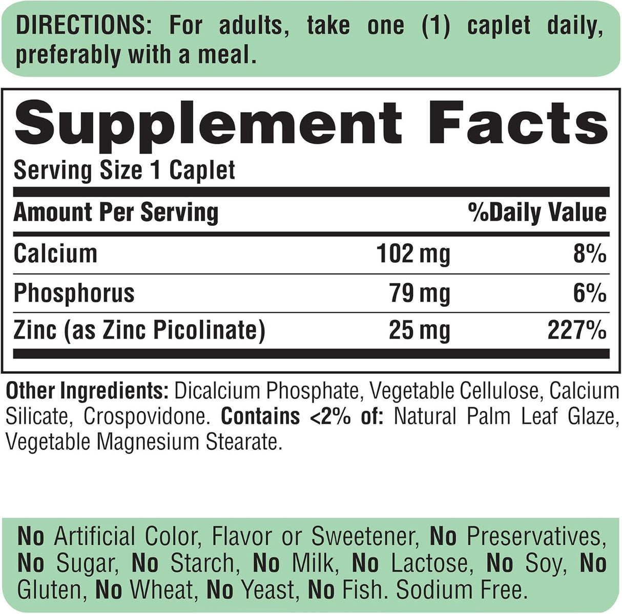 Suplementos Picolinato de zinc 25 Mg sistema inmunológico