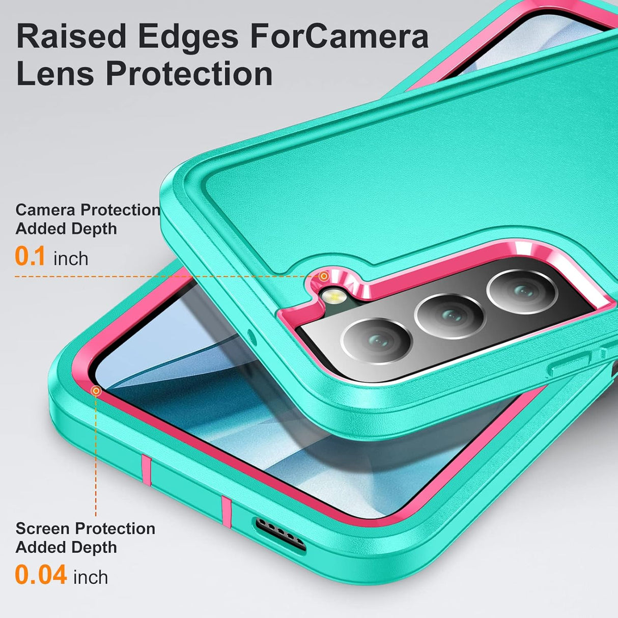 BaHaHoues Funda para Samsung Galaxy S22, Samsung S22 con soporte integrado, a prueba de golpes, polvo y caídas, de grado militar, funda protectora para Galaxy S22 5G de 6.1 pulgadas (azul aguamarina/rosa)