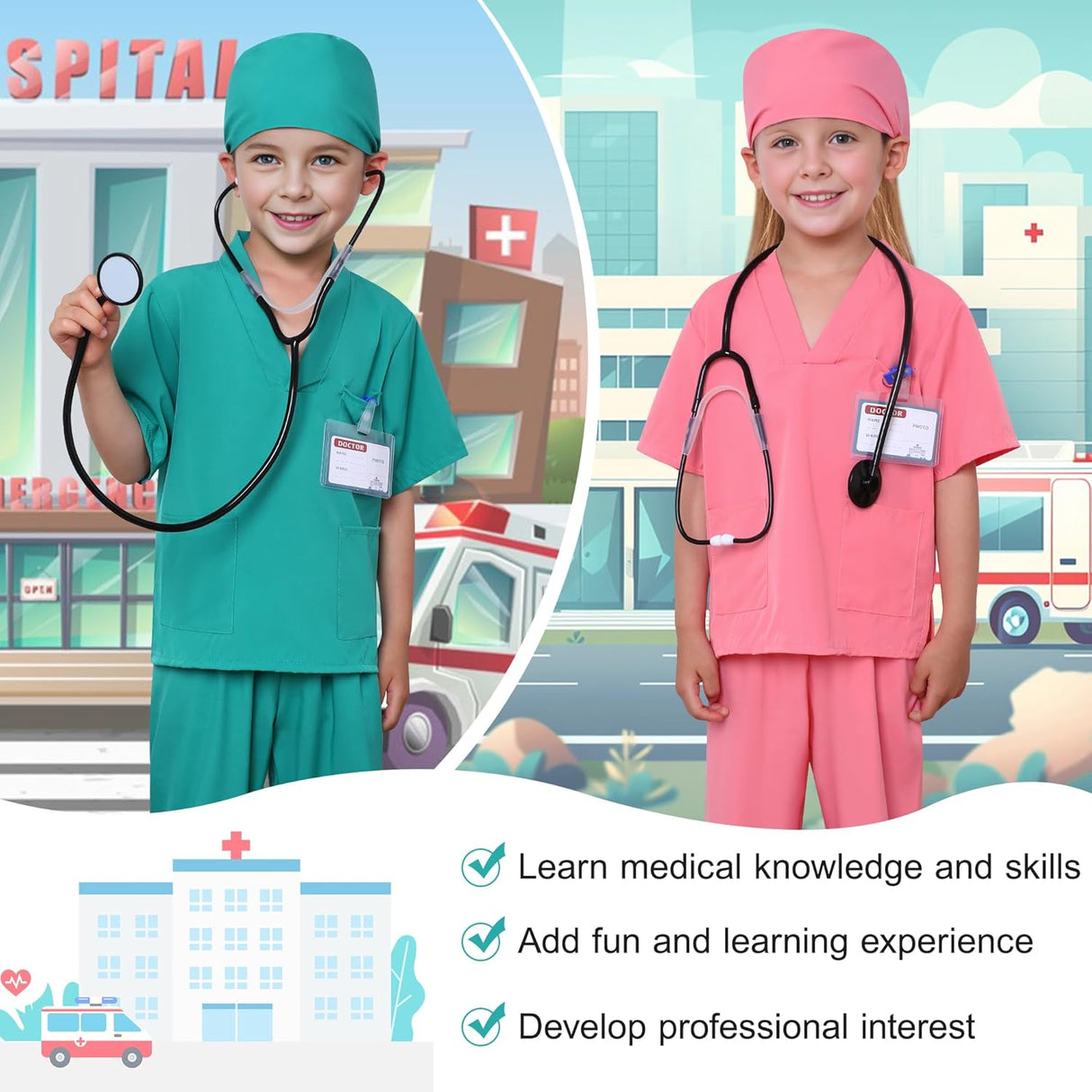 Disfraz de Doctor para Niños 3-9 Años con Accesorios