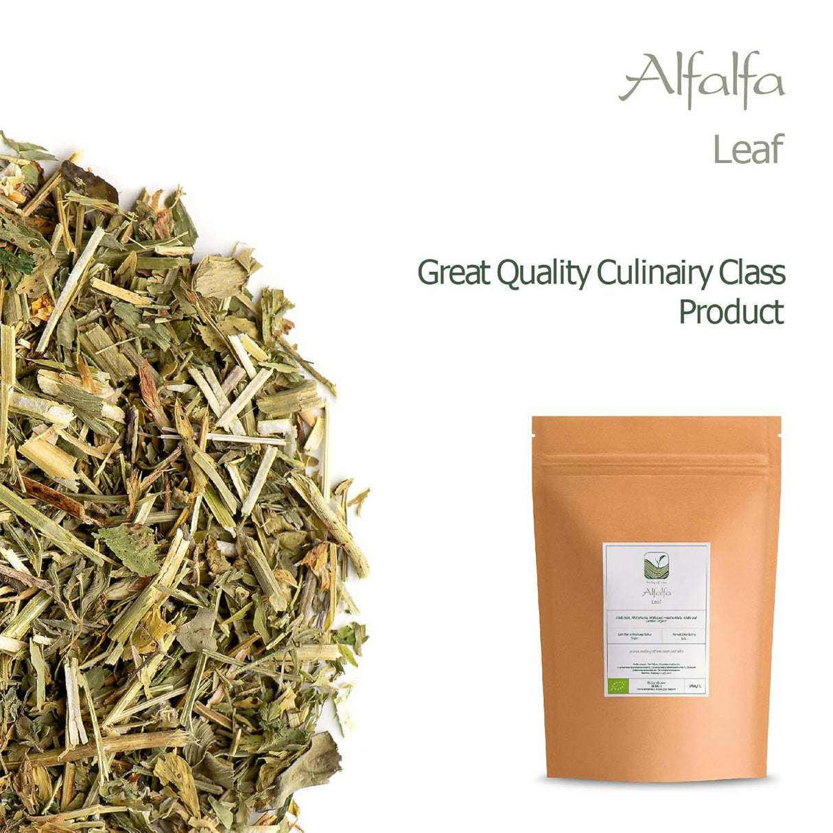 Suplemento Hierba de alfalfa orgánica Medicago Sativa