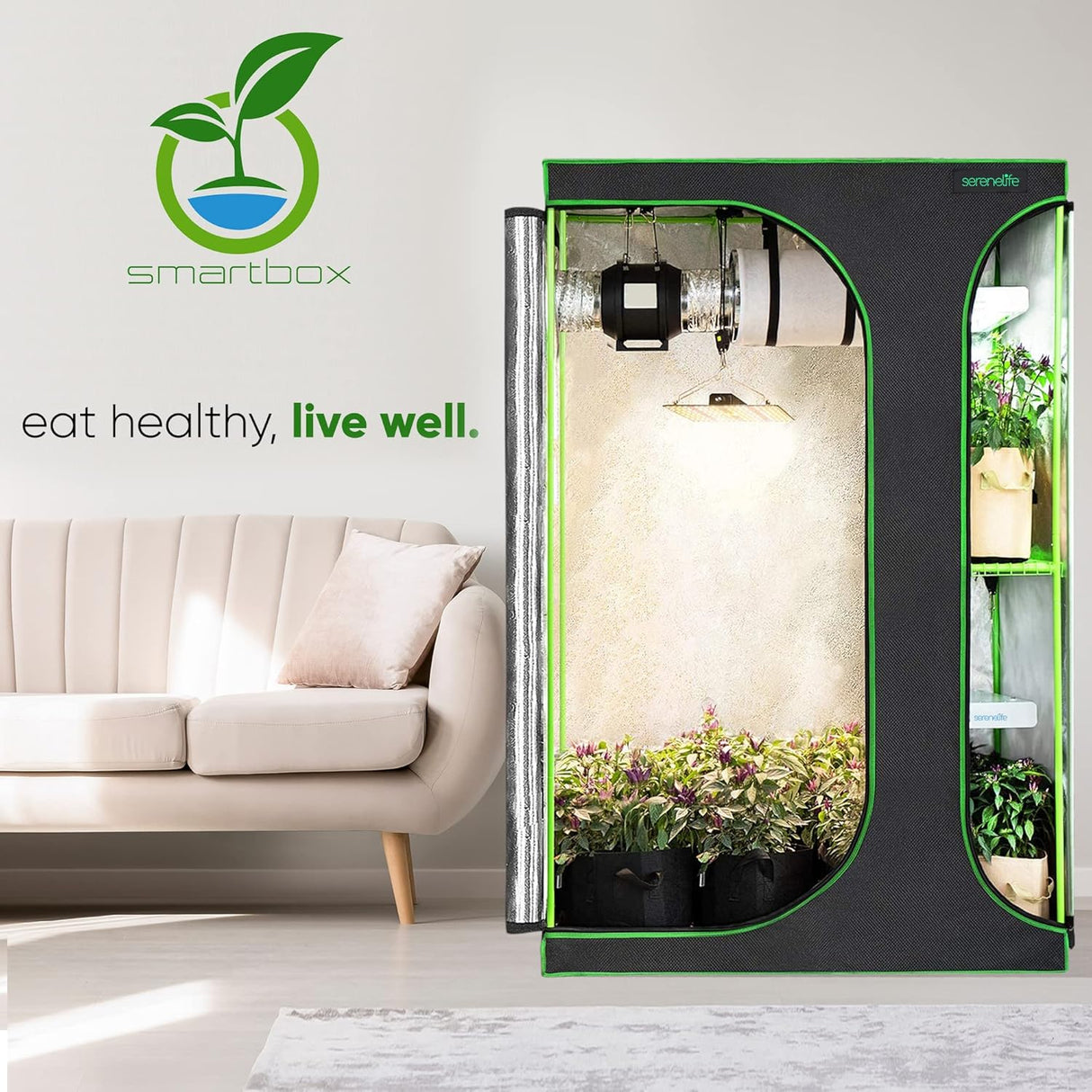 Tienda de campaña de cultivo hidropónico ligera SereneLife