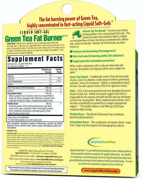 Suplemento Nutrition Quemador de grasa de té verde 30 geles