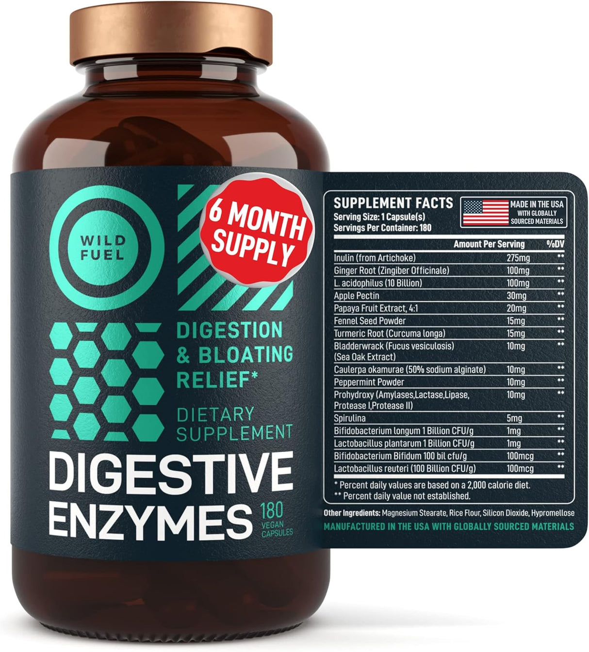 Suplementos Enzimas digestivas con probióticos y prebióticos